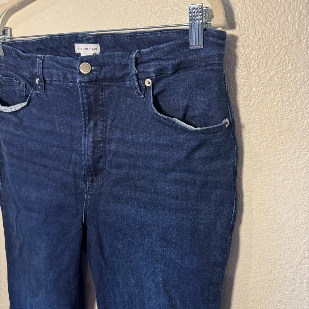 Good American Good Petite Straight Leg Organic Cotton Stretch Ankle Jeans 16